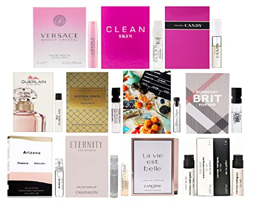 Designer Perfume Sampler Set Lot x 12 Sample Vials - High End Fragrance Samples for Women, 12 Piece Set