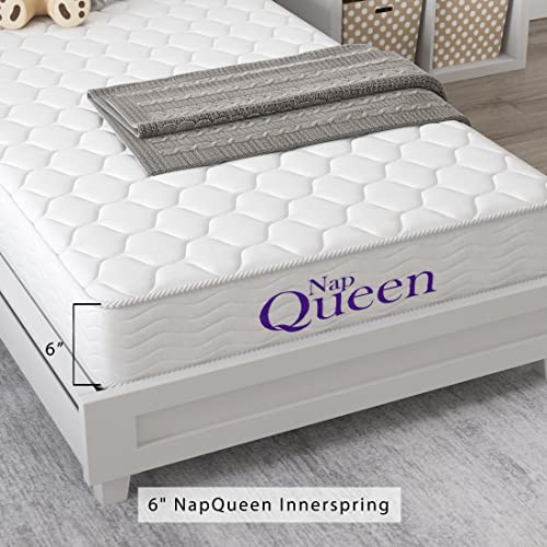 NapQueen 6 Inch Innerspring Twin Size Medium Firm Support Relief Mattress, Bed in a Box