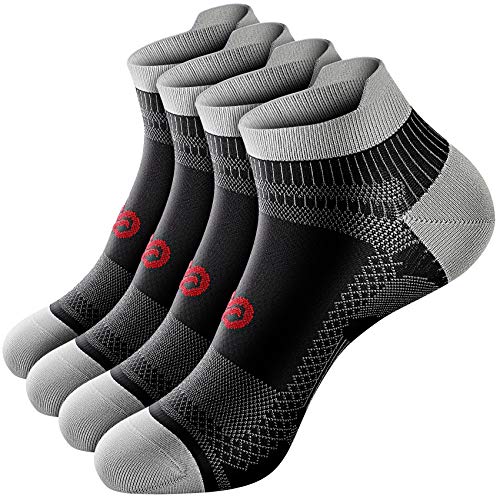 PAPLUS Low Cut Compression Socks for Men and Women, No Show Ankle Running Compression Foot Socks with Arch Support for Plantar Fasciitis, Cyling, Athletic, Flight, Travel, Nurses