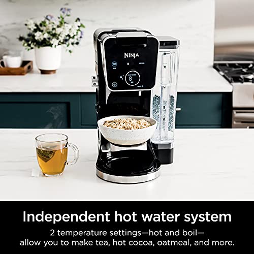 Ninja CFP301 DualBrew Pro Specialty 12-Cup Drip Maker with Glass Carafe, Single-Serve for Coffee Pods or Grounds, with 4 Brew Styles, Frother & Separate Hot Water System, Black (Renewed)