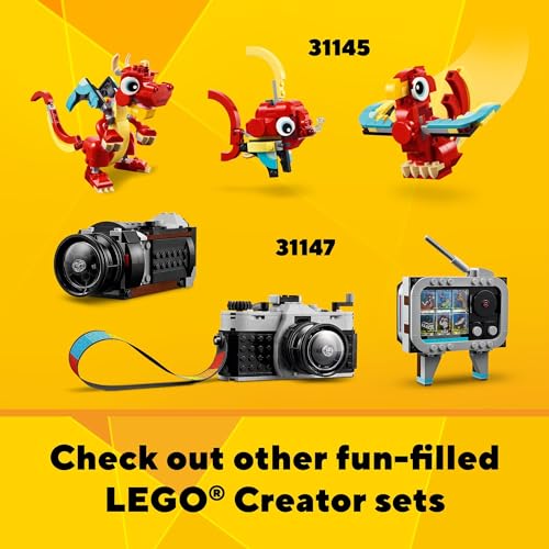 LEGO Creator 3 in 1 Flatbed Truck with Helicopter Toy, Transforms from Flatbed Truck Toy to Propeller Plane to Hot Rod and SUV Car Toys, Gift Idea for Boys and Girls Ages 7 Years Old and Up, 31146