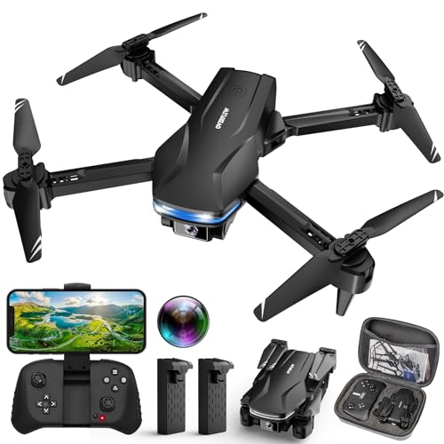 Drone with Camera 1080P HD FPV Foldable Drone for Beginners and Kids, Quadcopter with Voice Gesture Control with Carrying Case, One Key Take Off/Land, Optical Flow Positioning, 360° Flip, Waypoint Fly