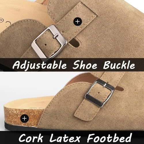 Boston Clogs for Women Men Dupes Unisex Arizona Delano Slip-on Potato Shoes Footbed Suede Cork Clogs and Mules
