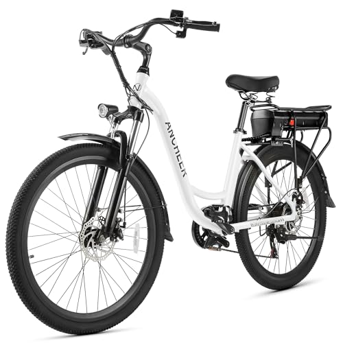 ANCHEER Electric Bike for Adults, EBike with 48V 500Wh Removable Battery, 3H Fast-Charge, UP to 60 Miles, 26" Commuter Electric Bicycles, 7-Speed, LCD Digital Display, Suspension Fork, Cruise Control