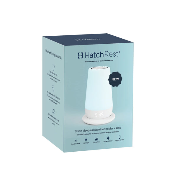Hatch Rest+ Baby & Kids Sound Machine | 2nd Gen | Child’s Night Light, Alarm Clock, Toddler Sleep Trainer, Time-to-Rise, White Noise, Bedtime Stories, Portable, Backup Battery (with Charging Base)