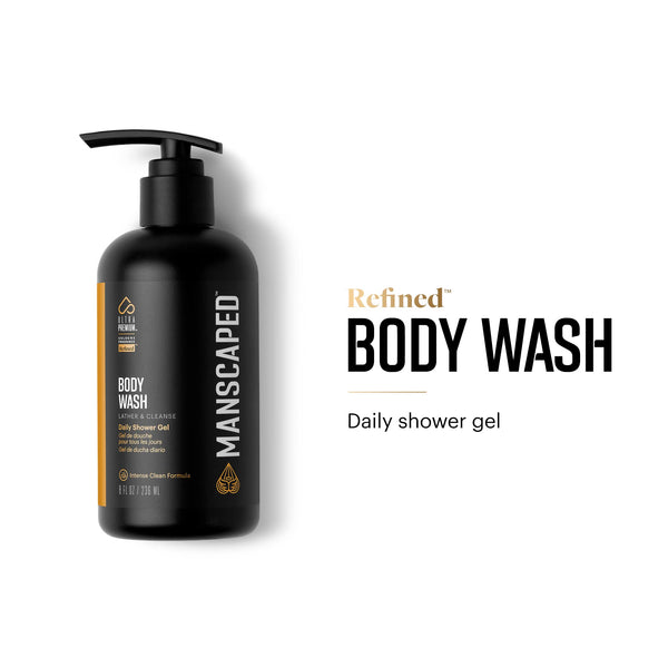MANSCAPED® Crop Essentials, Male Care Hygiene Bundle, Includes Refined™ Body Wash, Preserver™ Moisturizing Ball Deodorant, Reviver™ Toner and Disposable Shaving Magic Mat™
