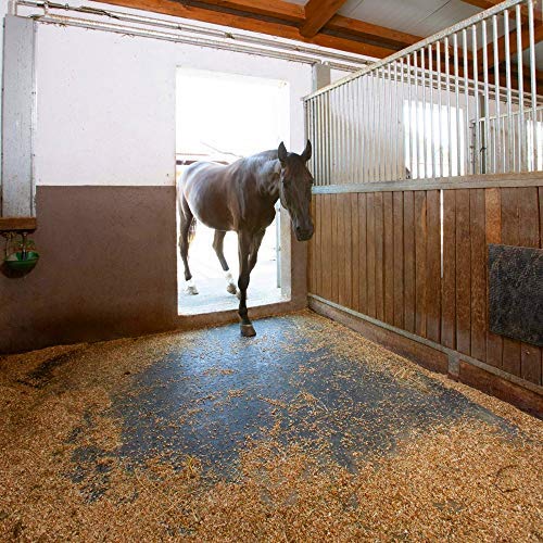 American Floor Mats - Horse/Stable Mats - Heavy Duty Stall Mats - Thick, Durable Rubber Flooring Solid Black 1/2" Thick - 4' x 6' Mat
