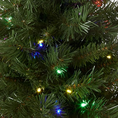 National Tree Company Pre-lit Artificial Mini Christmas Tree | Includes Multi-Color LED Lights and Cloth Bag Base | Majestic Fir - 2 ft
