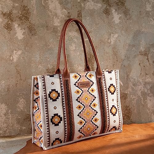 Wrangler Tote Bag for Women Western Shoulder Purses Boho Aztec Satchel Hobo Handbags, WG2202-8119CF