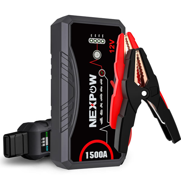 NEXPOW Car Jump Starter,Car Battery Jump Starter Pack 1500A Peak Q10S for Up to 7.0L Gas and 5.5L Diesel Engine12V Auto Battery Booster,Jumper Cables,Portable Lithium Jump Box with LED Light/USB QC3.0