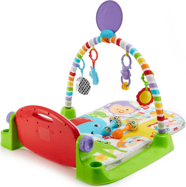 Fisher-Price Baby Playmat Deluxe Kick & Play Piano Gym & Maracas with Smart Stages Learning Content,5 Linkable Toys & 2 Soft Rattles (Amazon Exclusive)