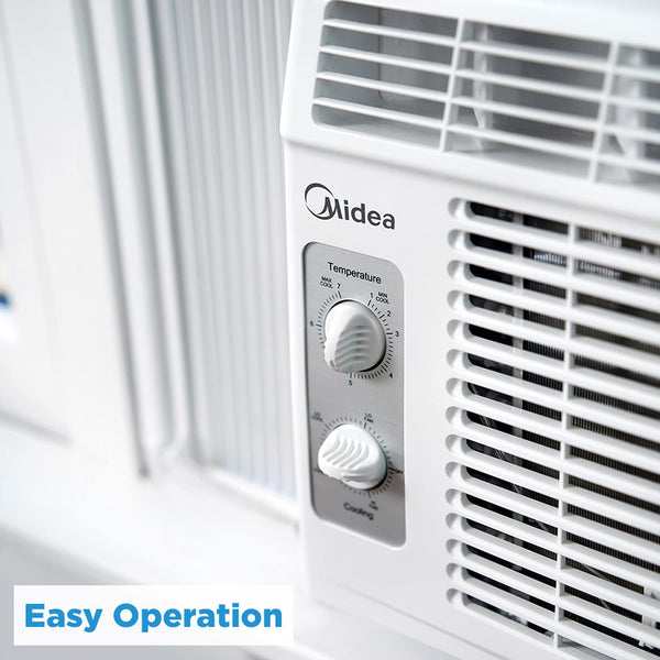 Midea 5,000 BTU EasyCool Small Window Air Conditioner - Cool up to 150 Sq. Ft. with Easy-to-Use Mechanical Controls and Reusable Filter, Perfect for Small Bedroom, Living Room, Home Office