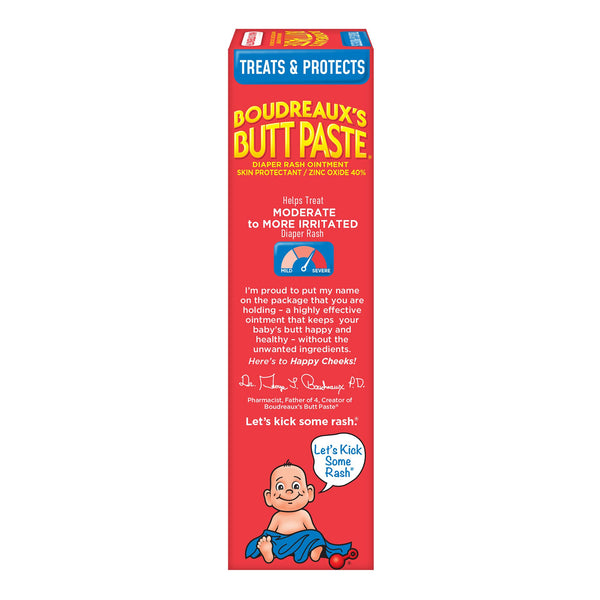 Boudreaux's Butt Paste Maximum Strength Diaper Rash Cream, Ointment for Baby, 4 oz Tube