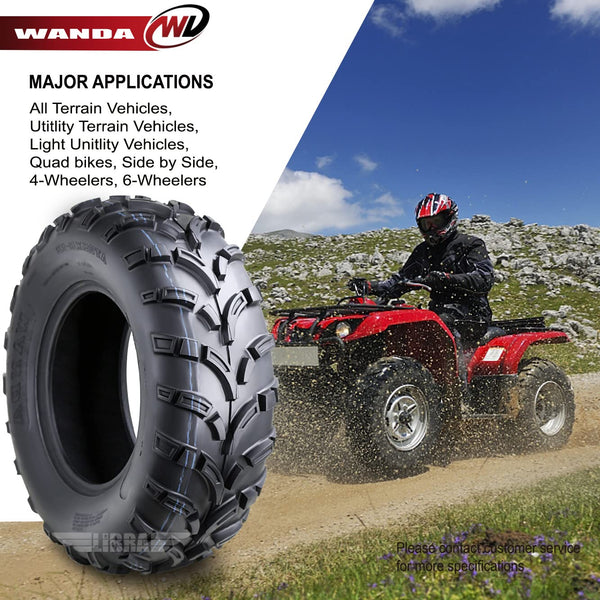 Set of 2 New WANDA ATV/UTV Tires 25x8-12 /6PR P373-10243