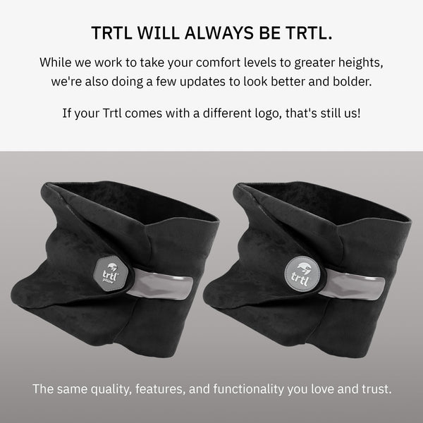 trtl Travel Pillow for Neck Support- Super Soft Neck Pillow with Shoulder Support and Cozy Cushioning Lightweight and Easy to Carry - Machine Washable - Black