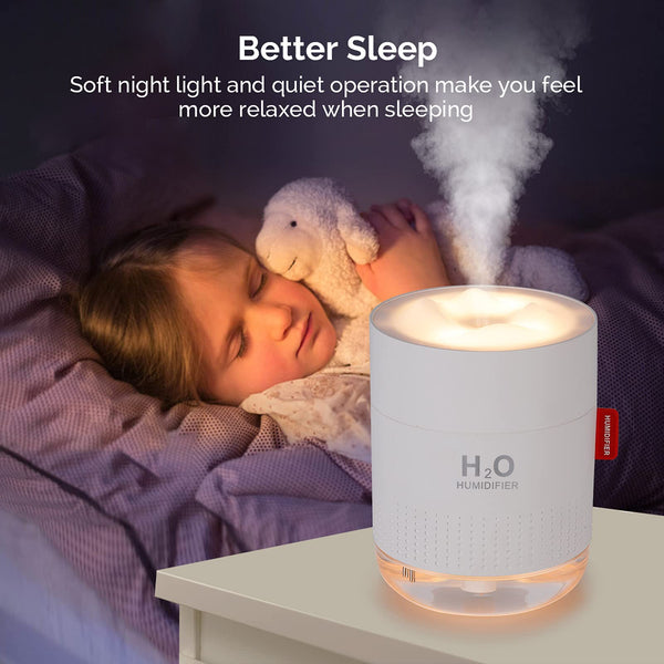 Portable Mini Humidifier, 500ml Small Cool Mist Humidifier, USB Personal Desktop Humidifier for Baby Bedroom Travel Office Home, Auto Shut-Off, 2 Mist Modes, Super Quiet, White