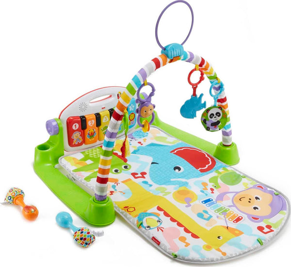 Fisher-Price Baby Playmat Deluxe Kick & Play Piano Gym & Maracas with Smart Stages Learning Content,5 Linkable Toys & 2 Soft Rattles (Amazon Exclusive)