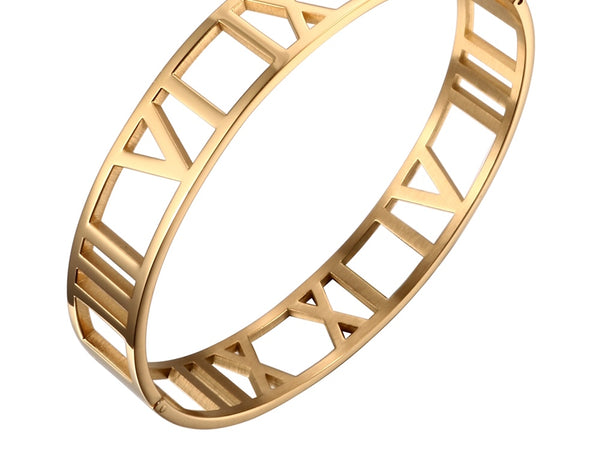 Wide Cuff Bracelet with Roman Numeral Y1337 | Ideana