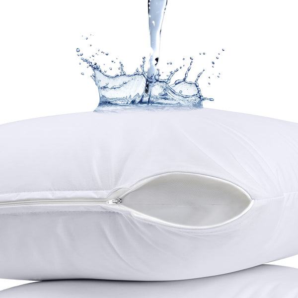 Utopia Bedding Waterproof Pillow Protector Zippered (2 Pack) Queen – Bed Bug Proof Pillow Encasement 20 x 28 Inches