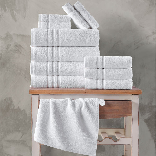Hawmam Linen White Bath Towels 4-Pack - 27x54 Inches Soft Lightweight and Highly Absorbent Quick Drying Towels, Premium Quality Perfect for Daily Use 100% Ring Spun Cotton Towel