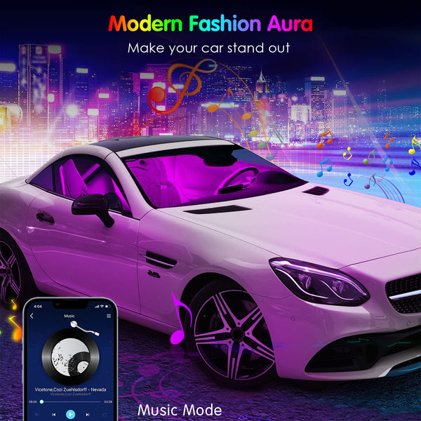 Interior Car Lights Keepsmile Car Accessories APP Control with Remote Music Sync Color Change RGB Under Dash Car Lighting with Charger 12V LED Lights