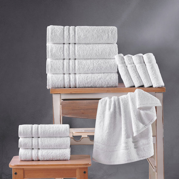 Hawmam Linen White Bath Towels 4-Pack - 27x54 Inches Soft Lightweight and Highly Absorbent Quick Drying Towels, Premium Quality Perfect for Daily Use 100% Ring Spun Cotton Towel