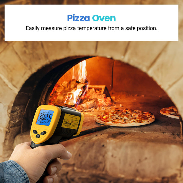 Etekcity Infrared Thermometer Temperature Gun for Cooking, -58°F to 1130°F, Digital Heat Gun for Meat Pizza Oven, Laser Tool for Indoor Outdoor Pool, Cooking, Candy, Griddle Hvac, Yellow