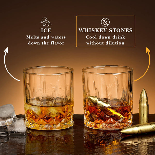 Anniversary Oaksea for Husband Him Men, Stainless Steel Engraved Whiskey Stones Glasses Set Gifts, Birthday Wedding Gift for Dad Husband Boyfriend Fiance, Cool Burbon Scotch Set Gifts
