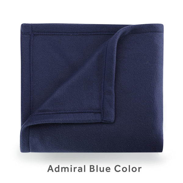 Sunbeam Royal Ultra Fleece Heated Electric Blanket Full Size, 84" x 72", 12 Heat Settings, 12-Hour Selectable Auto Shut-Off, Fast Heating, Machine Washable, Warm and Cozy, Admiral Blue