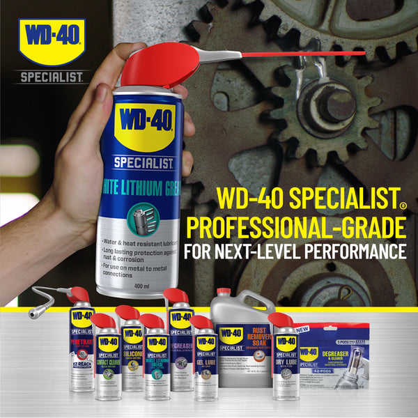 WD-40 Specialist White Lithium Grease Spray with SMART STRAW SPRAYS 2 WAYS, 10 OZ