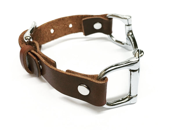Handcrafted Leather Horse Snaffle Bit Bracelet B1553 | Ideana