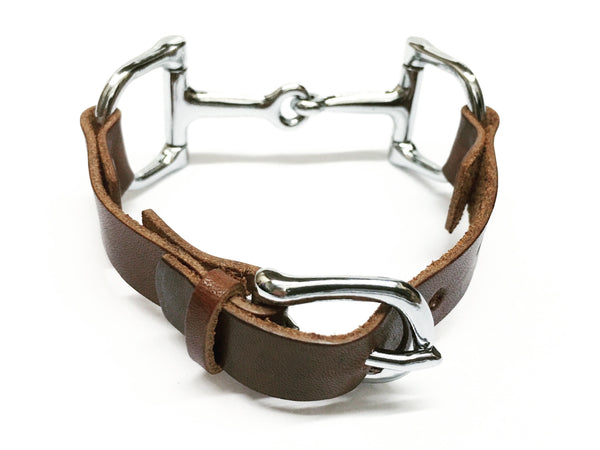 Handcrafted Leather Horse Snaffle Bit Bracelet D1554 | Ideana