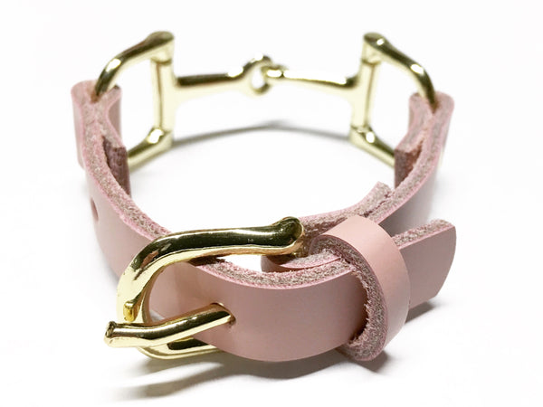 Soft Pink Leather Horse Bit Bracelet S1494 | Ideana