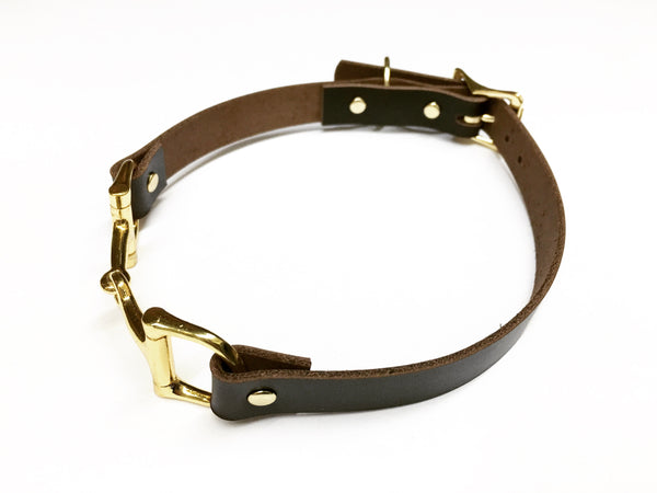 Leather Horse Bit Dog Collar L2547 | Ideana