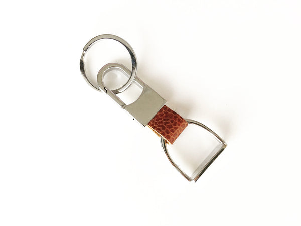 Leather Coin Purse and Key Chain | Ideana Light Brown / Stirrup