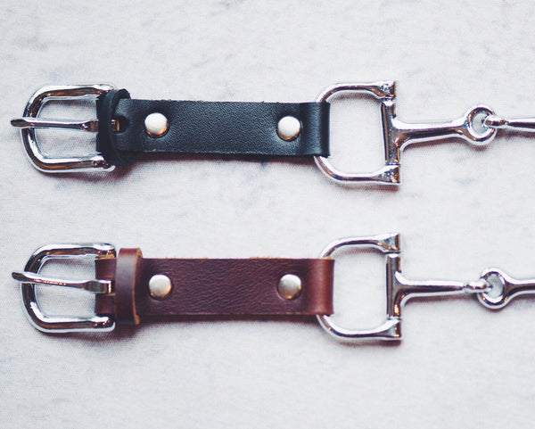 Leather Horse Bit Bracelet for Men B3975 | Ideana